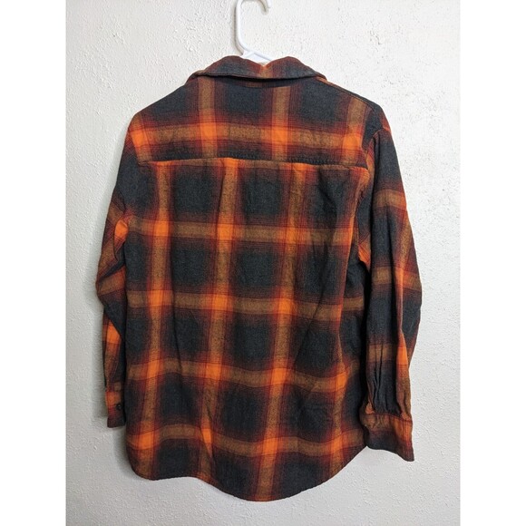 Old Navy Womens Large Boyfriend Shirt Flannel Evermore Taylor Swift‎ Style Plaid - Picture 3 of 4